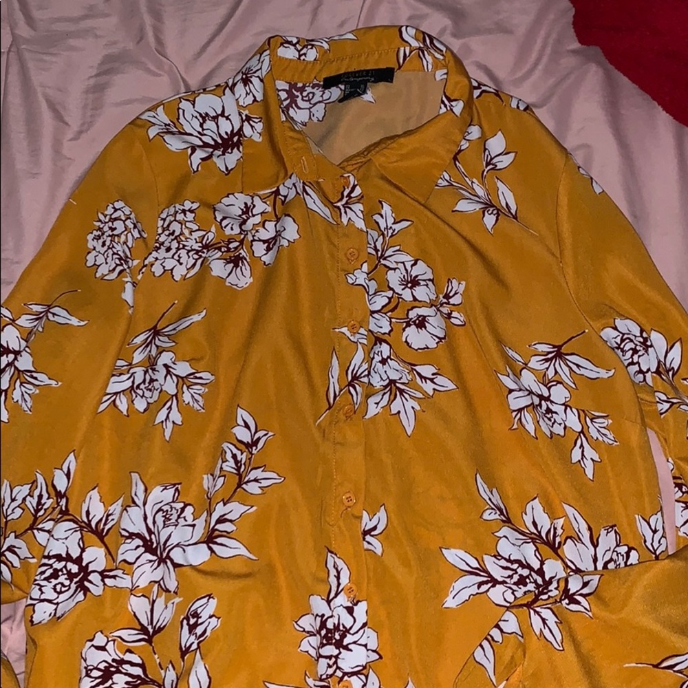 Yellow forever 21 blouse